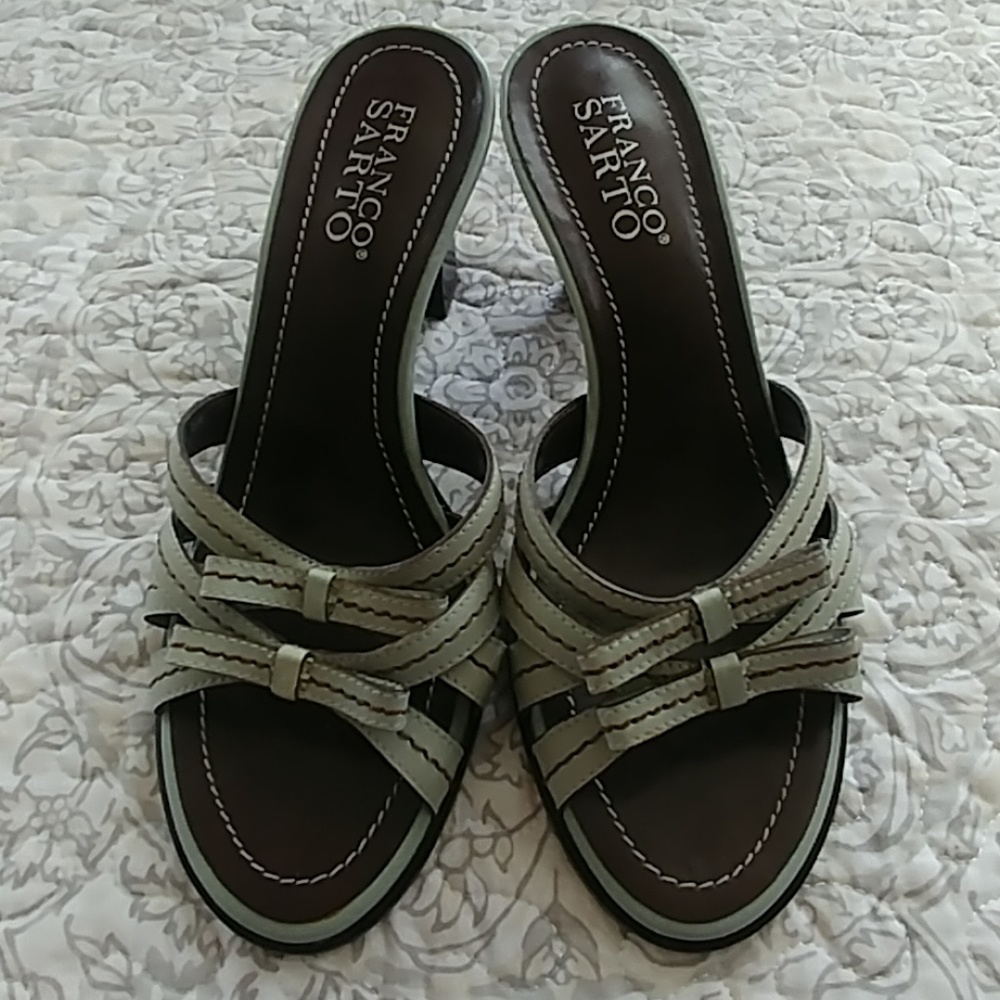 Franco Sarto Cushioned Open Toe Slip On Sandals